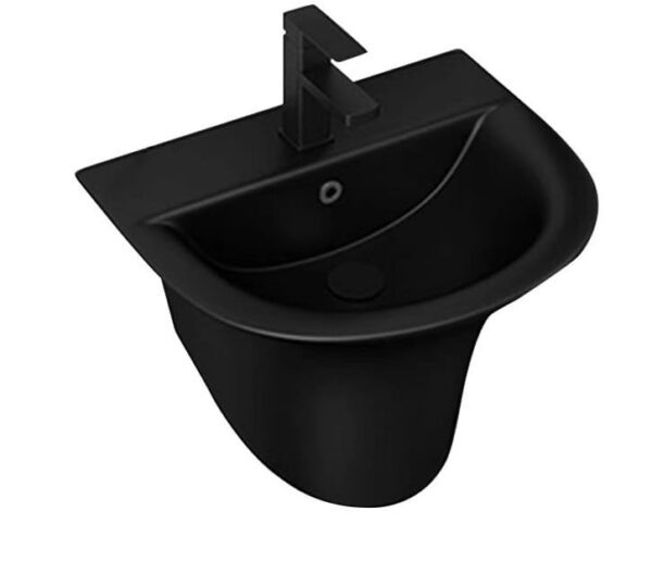 Black Round Executive Wall-Mounted Basin