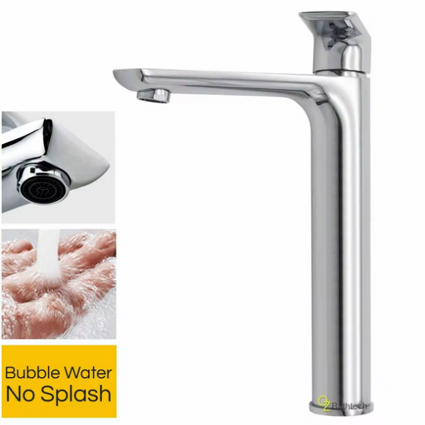 Chrome Flat-Style Countertop Basin Mixer - Image 2