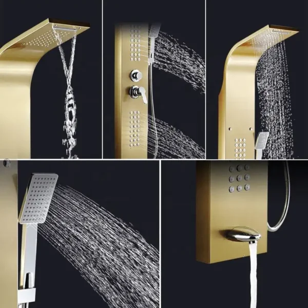 Luxury Gold Steel Shower Panel - Image 2