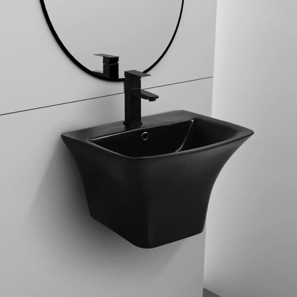 Black Square Wall-Mounted Executive Basin