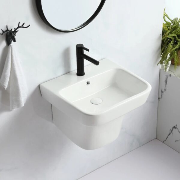 Square White Wall-Hung Basin - Image 2