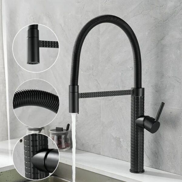 Executive Black Full-Chain Kitchen Sink Mixer