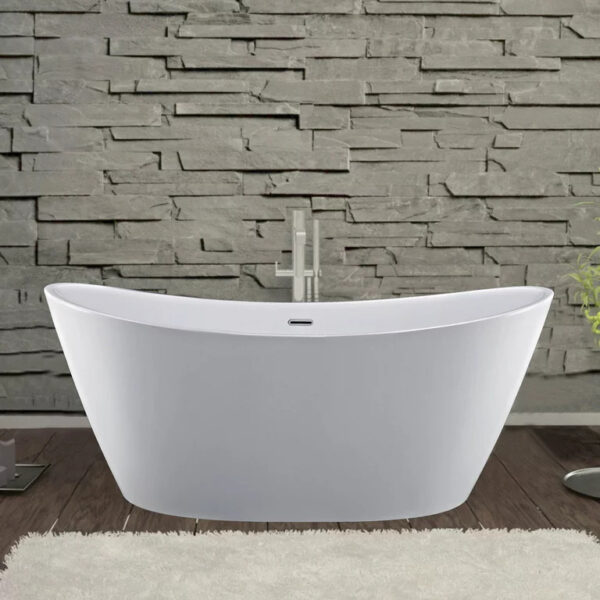 1700mm Curved-In White Luxury Freestanding Bathtub