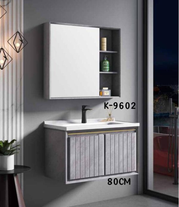 WK9602 80cm Dual-Door Wall-Hung Cabinet Basin