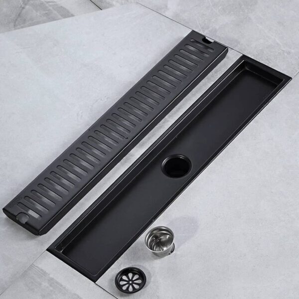 Black stripes 50x10cm shower floor drain