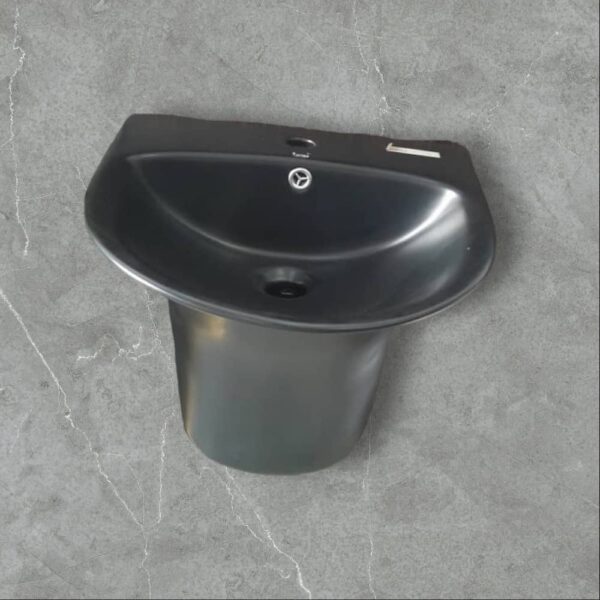 Black Round Executive Wall-Mounted Basin - Image 2